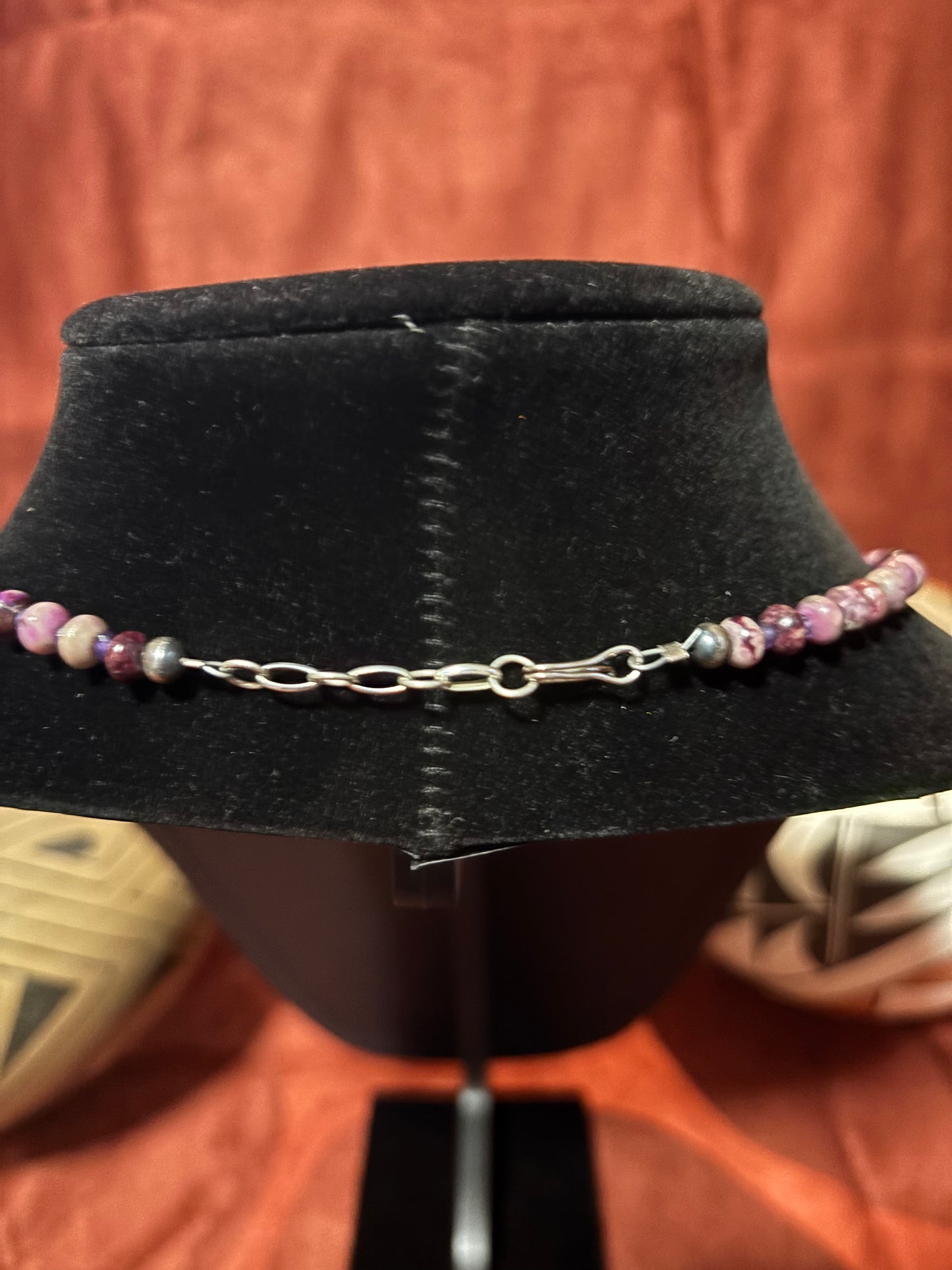 16” Sugilite Rondelle Necklace with Faceted Amethyst Accents