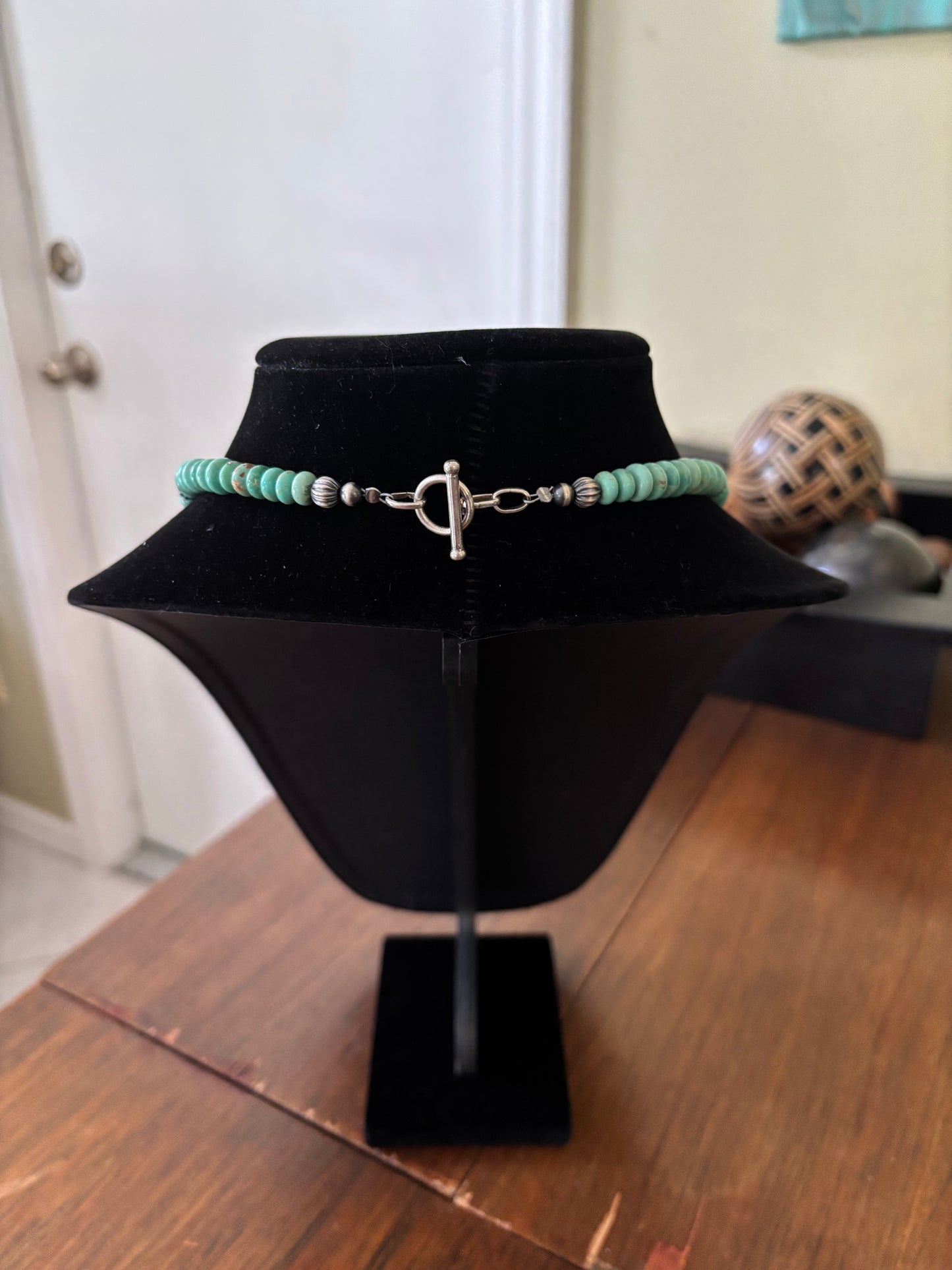 28” Green Kingman Turquoise 40-Strand Torsade Necklace