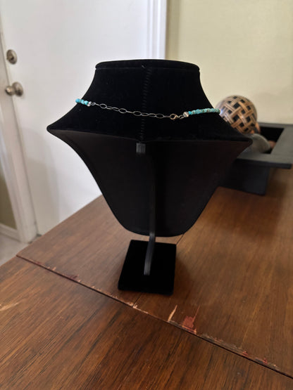 13” Lone Mountain Turquoise Heishi Choker Necklace