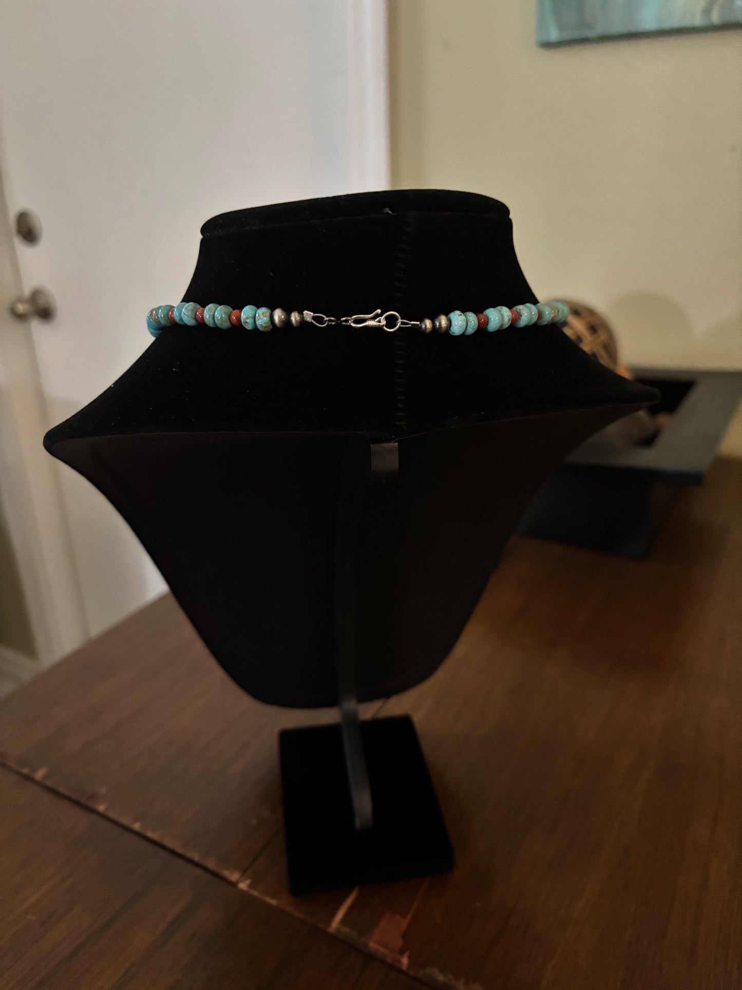 14.5” Lone Mountain Turquoise & Pipestone Jasper Choker
