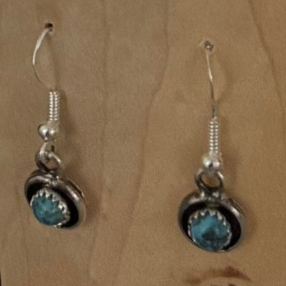 Petite Turquoise Squash Blossom Necklace Set by Lenora Grace, Navajo