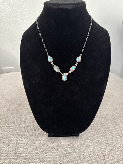 Golden Hills Freeform Station Necklace – 19” Sterling Silver Chain