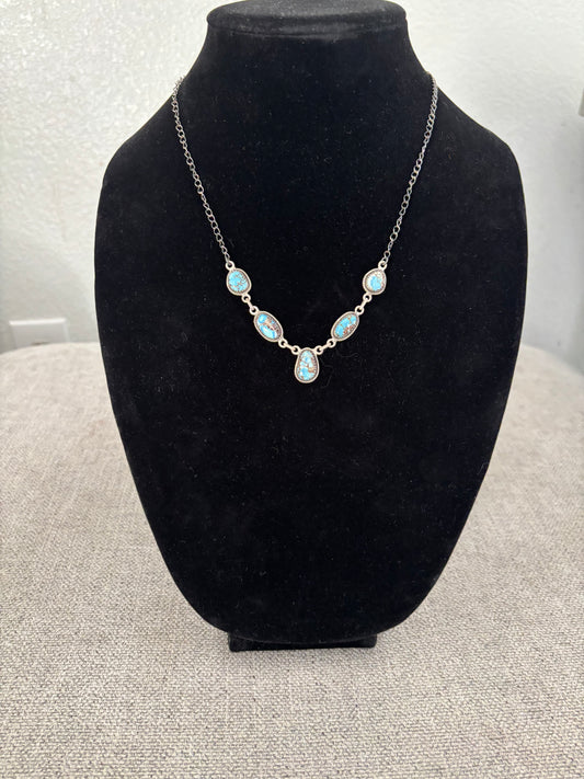 Golden Hills Freeform Station Necklace – 19” Sterling Silver Chain