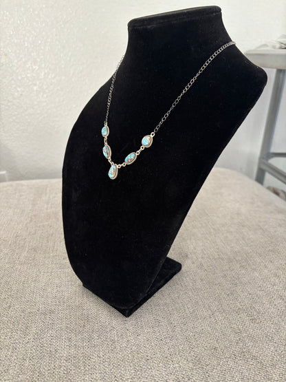 Golden Hills Freeform Station Necklace – 19” Sterling Silver Chain