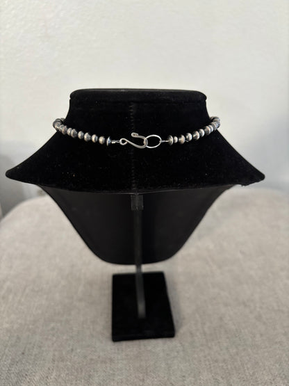 13” Graduated Mustang Silver Bead Choker