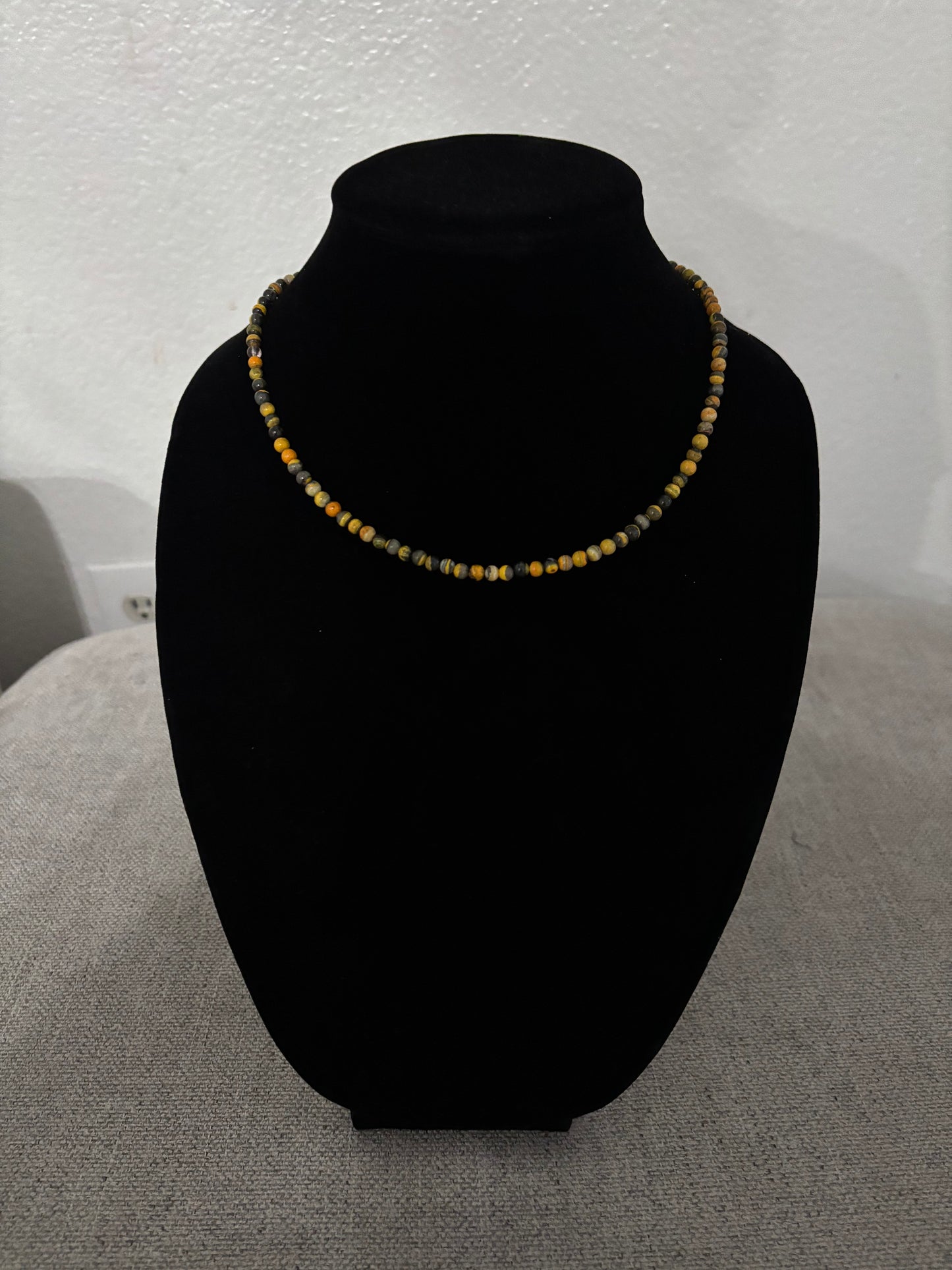 16” Bumblebee Jasper & Sterling Silver Necklace