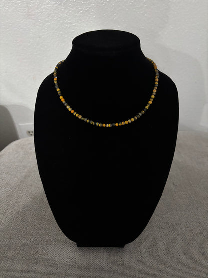 16” Bumblebee Jasper & Sterling Silver Necklace