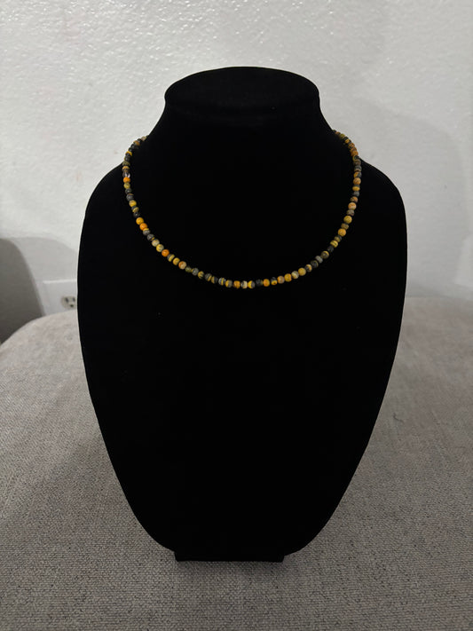 16” Bumblebee Jasper & Sterling Silver Necklace