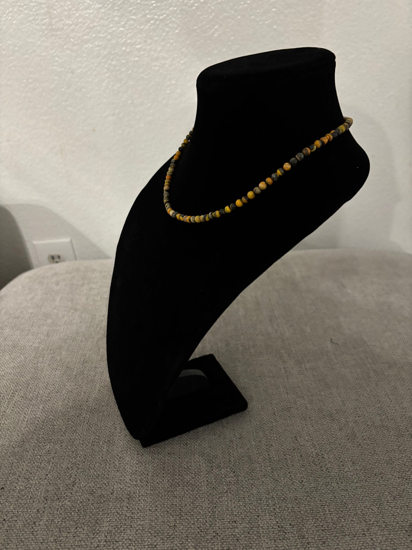 16” Bumblebee Jasper & Sterling Silver Necklace