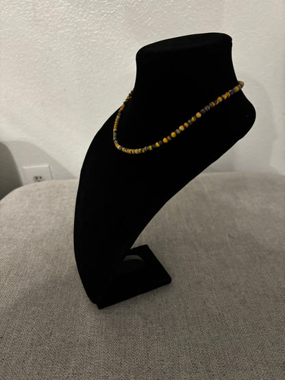 16” Bumblebee Jasper & Sterling Silver Necklace