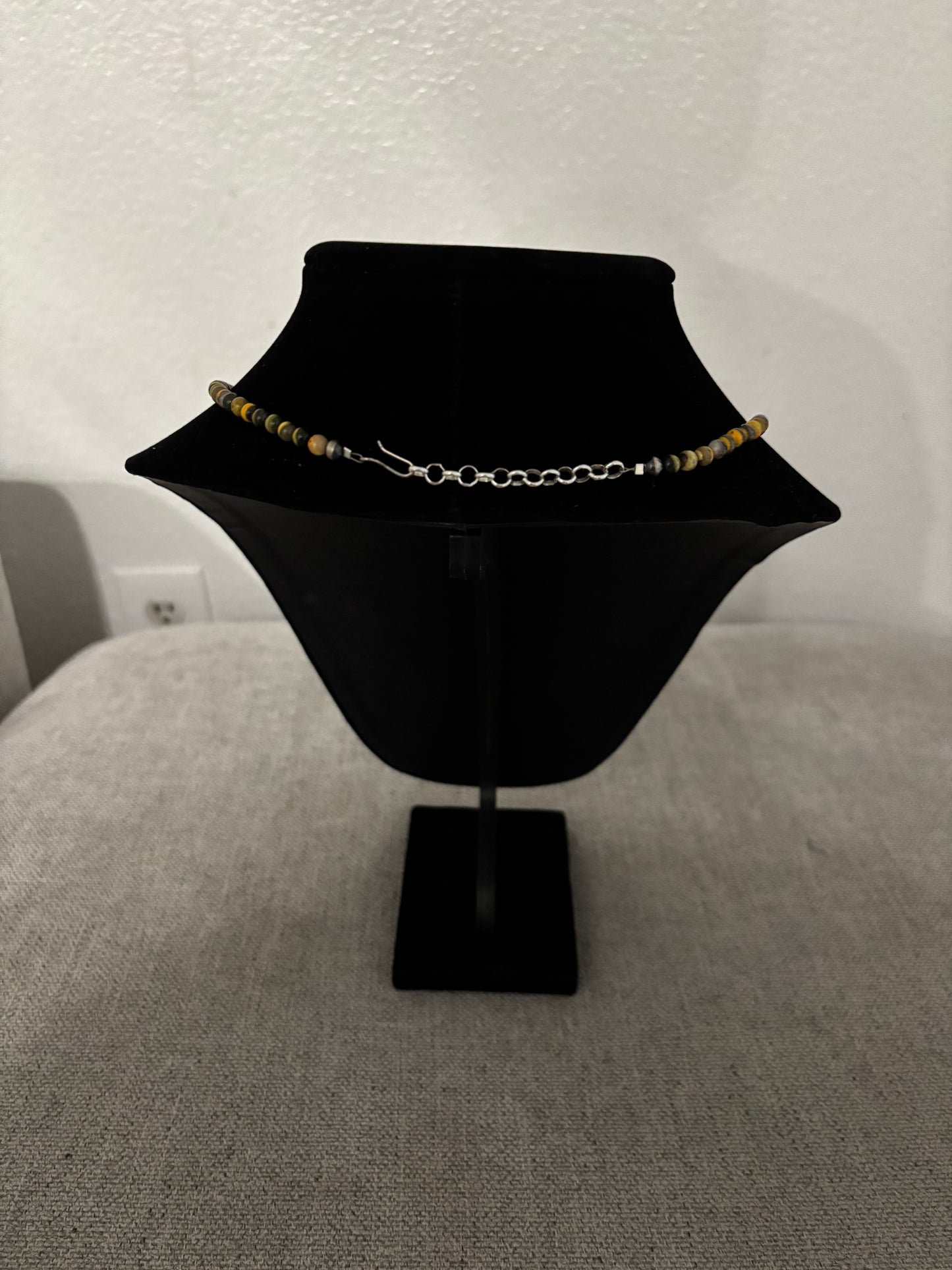 16” Bumblebee Jasper & Sterling Silver Necklace