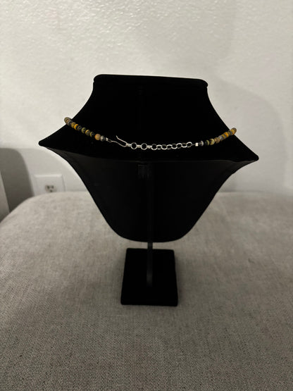 16” Bumblebee Jasper & Sterling Silver Necklace