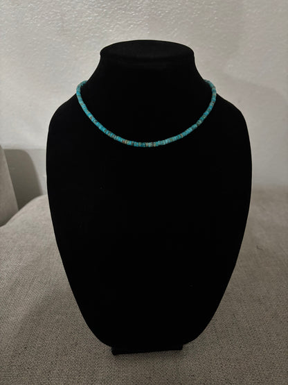 17” Composite Turquoise Heishi Necklace