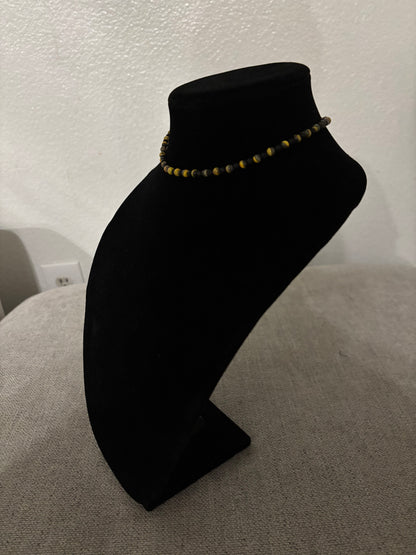 13” Bumblebee Jasper & Black Onyx Choker – 5mm & 4mm Beads