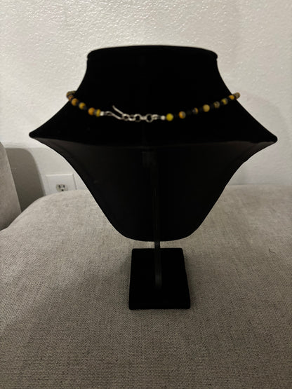 13” Bumblebee Jasper & Black Onyx Choker – 5mm & 4mm Beads