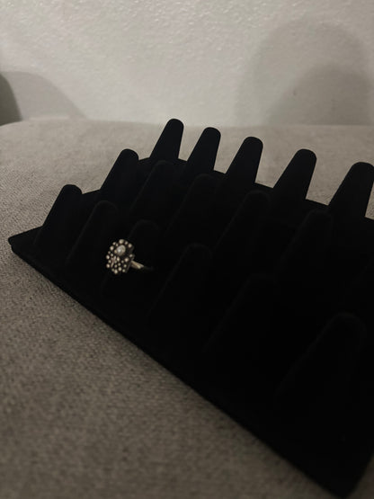 Raymond Coriz Sterling Silver Raindrop & Cross Ring (Size 6.5)