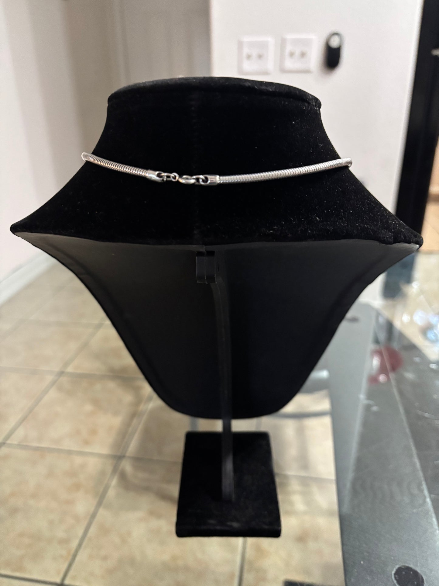 18” Sterling Silver Snake Chain with Sleeping Beauty Turquoise Pendant