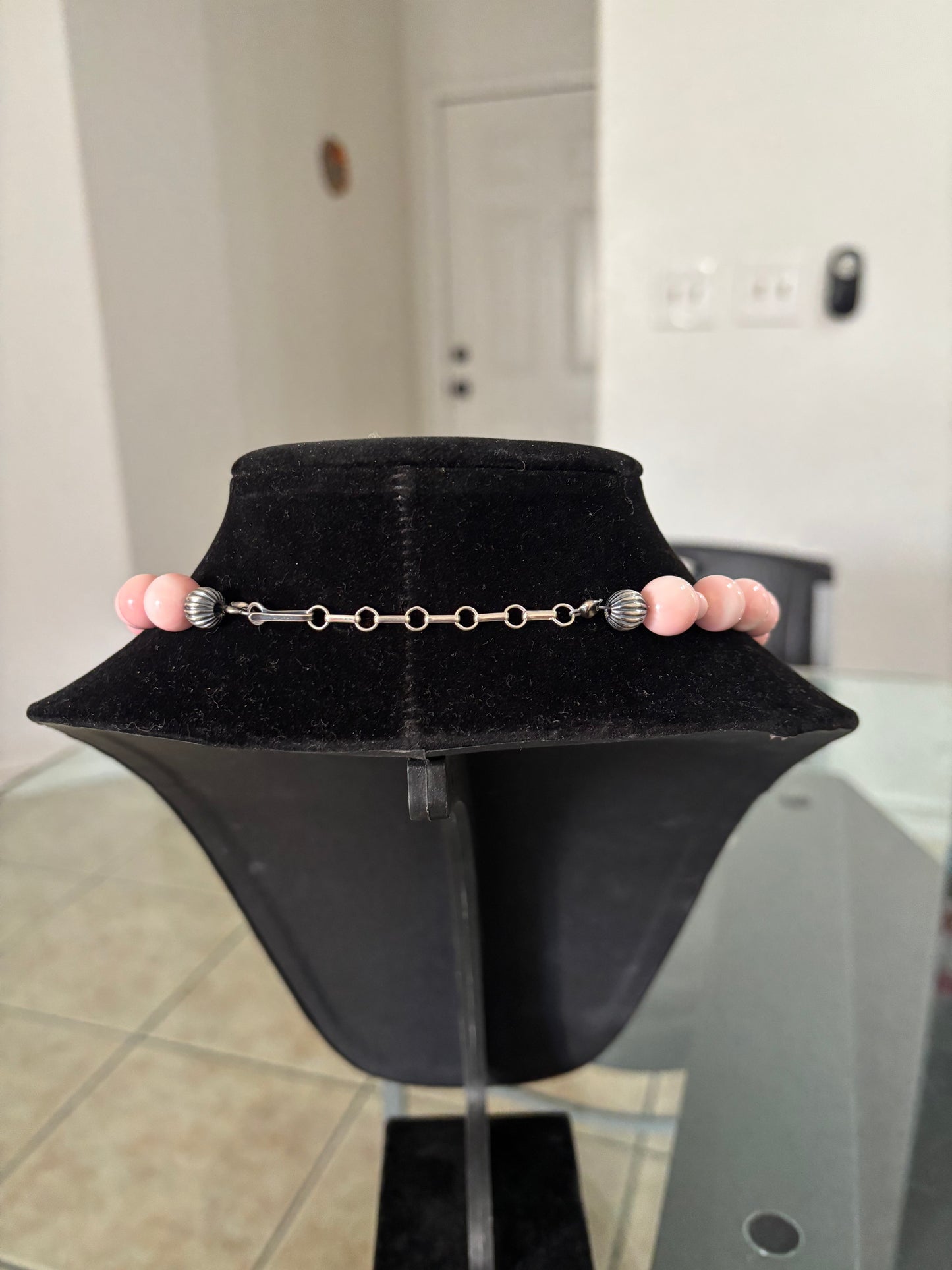 17” Pink Conch & Heishi Beaded Necklace