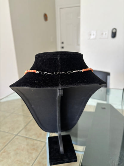 22” Yellow Spiny Oyster Graduated Rondelle Necklace