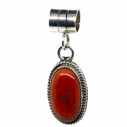 Orange Spiny Oyster Pendant with Tube Bail, Navajo
