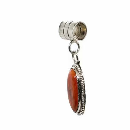 Orange Spiny Oyster Pendant with Tube Bail, Navajo