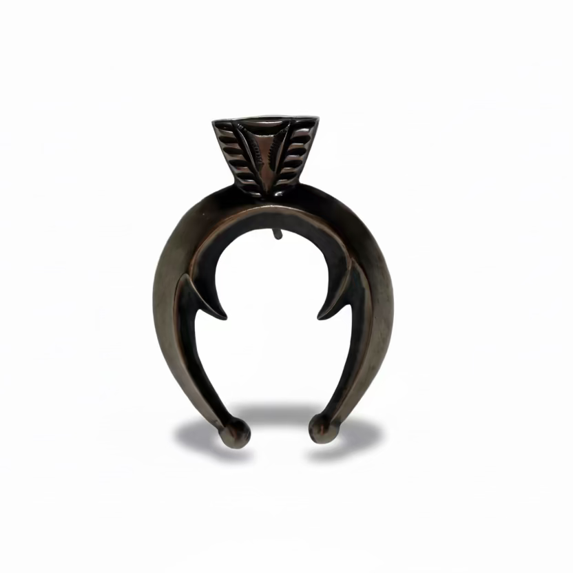 All-Sterling Silver Naja Pendant by Harrison Bitsue, Navajo