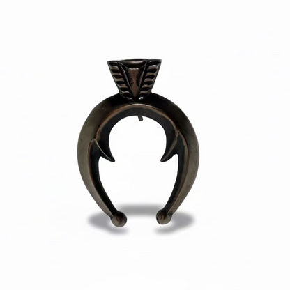 All-Sterling Silver Naja Pendant by Harrison Bitsue, Navajo