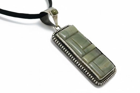 The Pendleton Mosaic Pendant by Turquoise Mustang — Serpentine