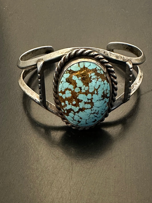 Vintage #8 Turquoise Two Wire Cuff