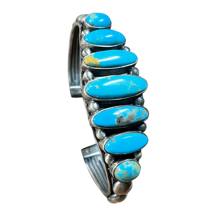 The Valerian Cuff Bracelet crafted from Premium Lapis, an exquisite Jewelry designed by Turquoise Mustang.