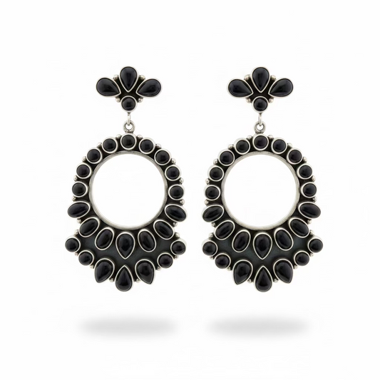 Onyx chandelier earrings
