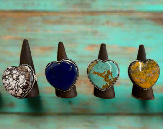 The Lantana Heart Ring crafted from Wild Horse, an exquisite Adjustable Ring designed by My Store.