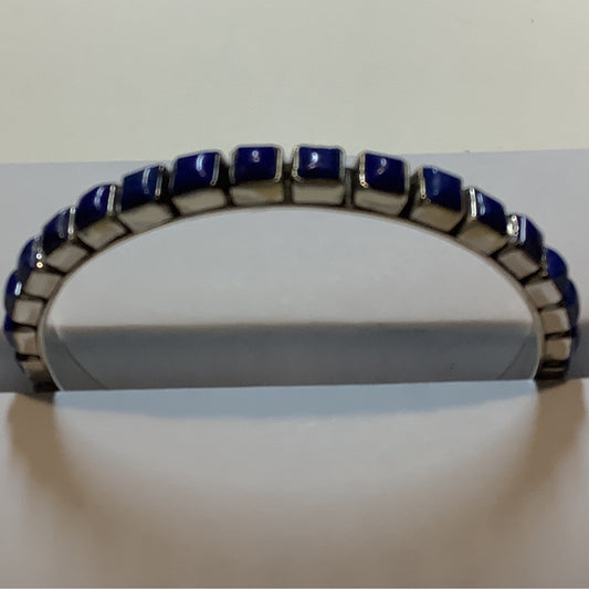 Dan Dodson Infinity Style Medium Square Lapis Bangle crafted from Sterling Silver, an exquisite DD Bangles designed by Turquoise Mustang.