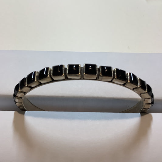 Bangle, Small Square Onyx, 32 stone, DD (1) crafted from Sterling Silver, an exquisite DD Bangles designed by Turquoise Mustang.