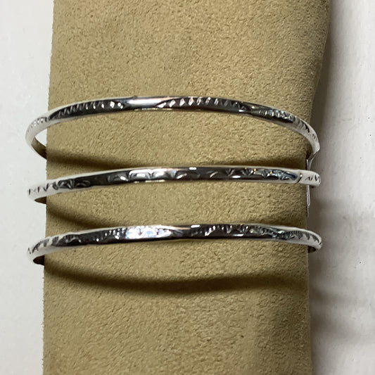 Bangle, stamped, half round, eyelash/clouds, Elaine Tahe (1) crafted from Sterling Silver, an exquisite Bangles, Native American designed by Turquoise Mustang.