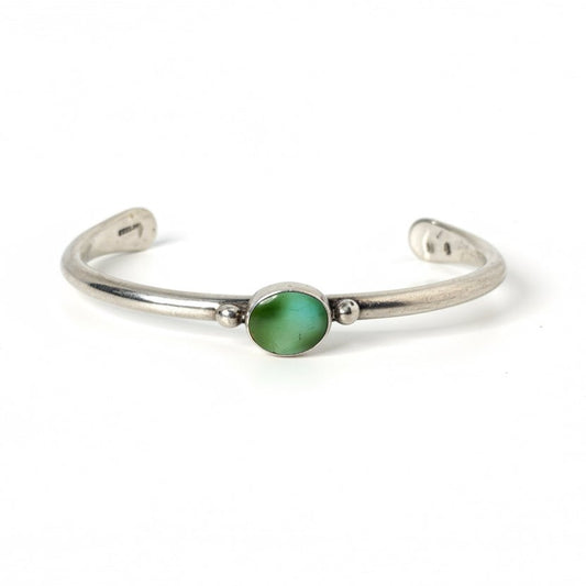 Sonoran Mountain Single Stone Cuff, Dee Nez - Turquoise Mustang