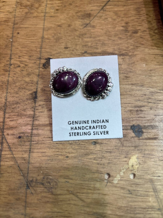 Purple Spiny Earrings, Delores Cadman - Turquoise Mustang