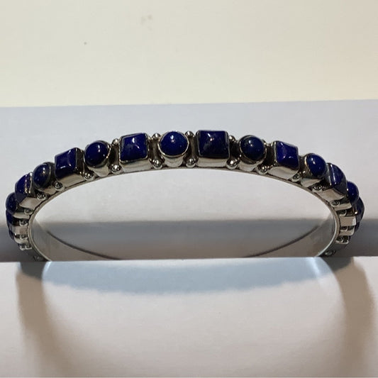 Bangle, Mixed Small Round & Square Lapis 32 stone, DD (1) - Turquoise Mustang
