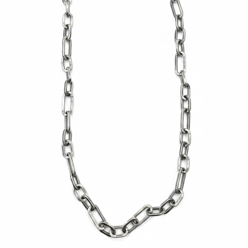 24” Extra Heavy Gauge Paperclip Chain, Ray Adakai - Turquoise Mustang