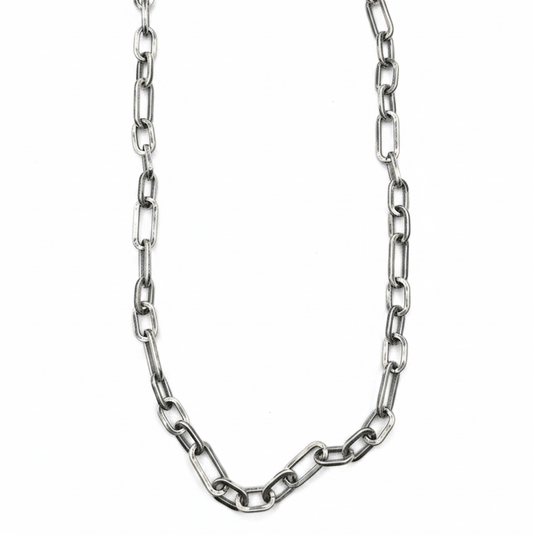 24” Extra Heavy Gauge Paperclip Chain, Ray Adakai - Turquoise Mustang