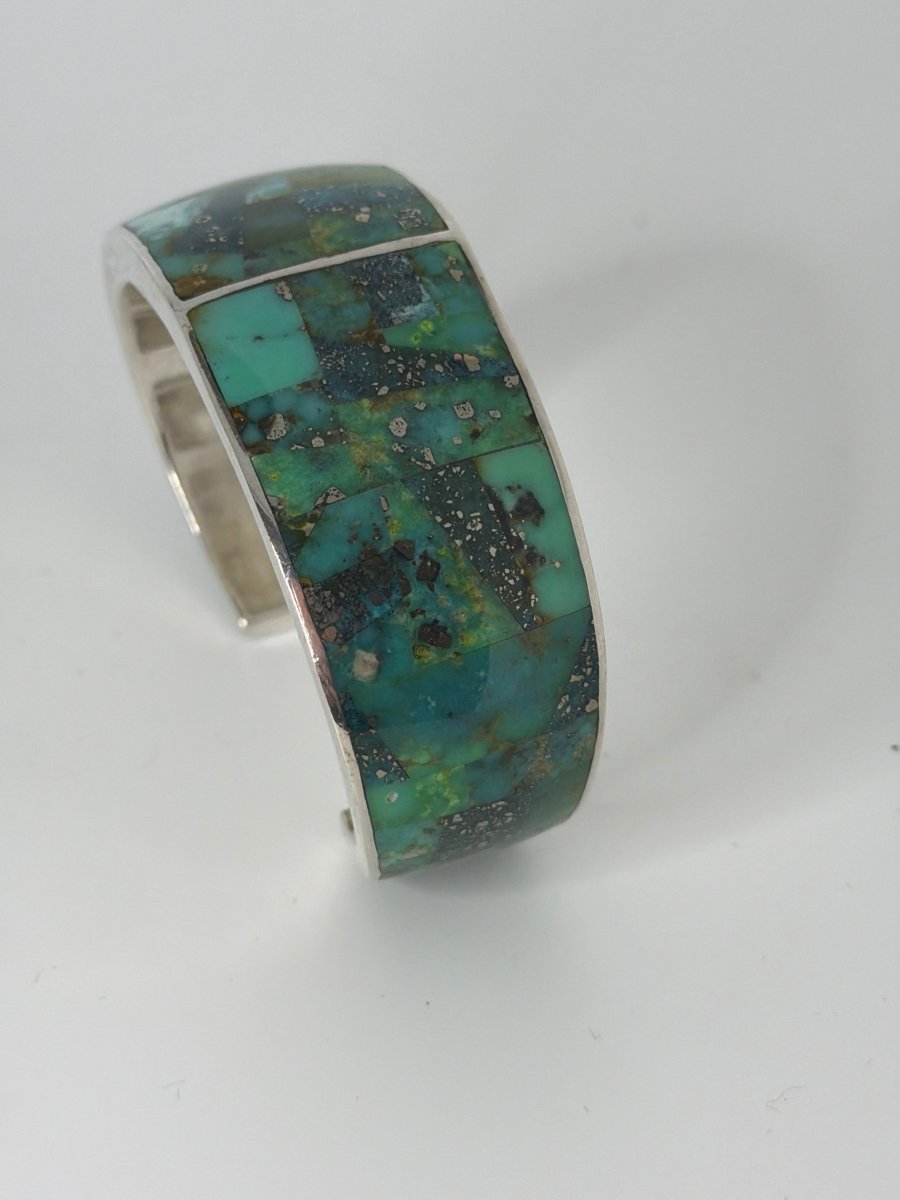 Mixed Mine Mosaic Inlay Cuff, GL Studio - Turquoise Mustang
