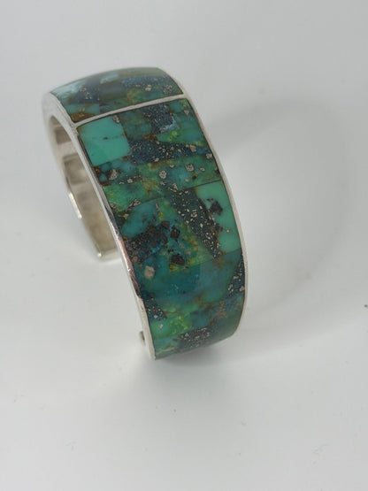 Mixed Mine Mosaic Inlay Cuff, GL Studio - Turquoise Mustang