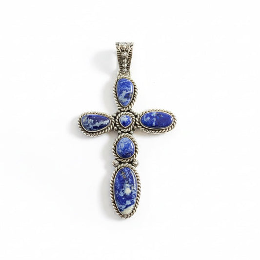 The Euphorbia Cross in Denim Lapis - Turquoise Mustang