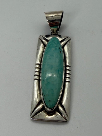 The Reno Pendant in Blue Green Kingman - Turquoise Mustang