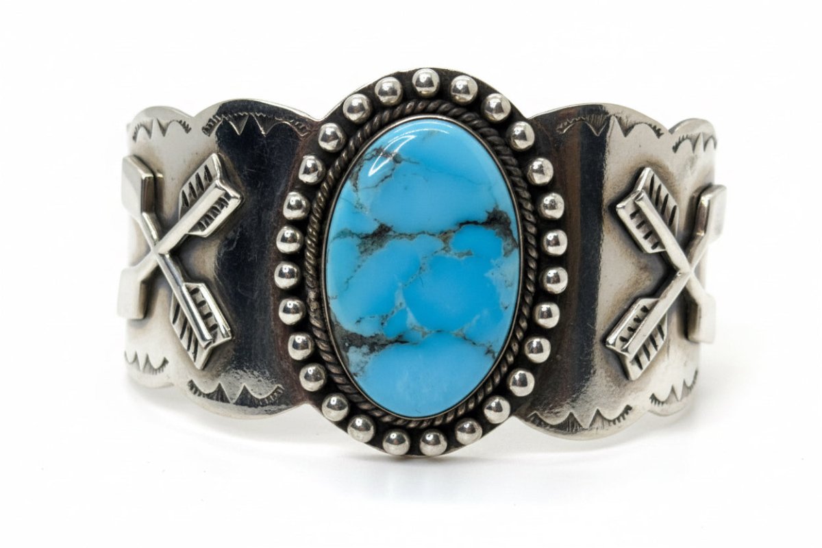 The Suncup Cuff Bracelet in Premium Blue Kingman — Dan Dodson Legacy Collection - Turquoise Mustang