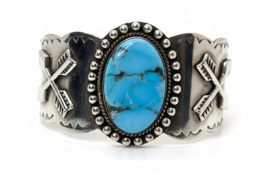 The Suncup Cuff Bracelet in Premium Blue Kingman — Dan Dodson Legacy Collection - Turquoise Mustang