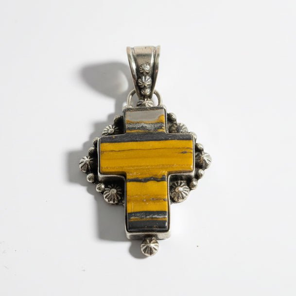 The Star - Crossed Lily Pendant in Bumblebee Jasper - Turquoise Mustang