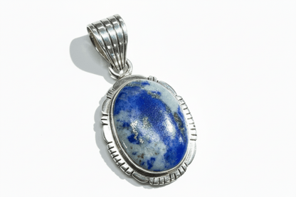 The Calendula Pendant in Denim Lapis - Turquoise Mustang