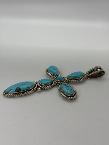 The Euphorbia Cross in Premium Blue Kingman Turquoise - Turquoise Mustang