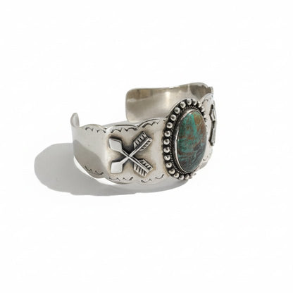 The Suncup Cuff Bracelet in Sage Green Kingman — Dan Dodson Legacy Collection - Turquoise Mustang
